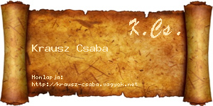 Krausz Csaba névjegykártya