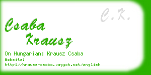 csaba krausz business card